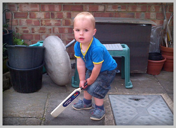 Traditional Sports - Owen playing Cricket
